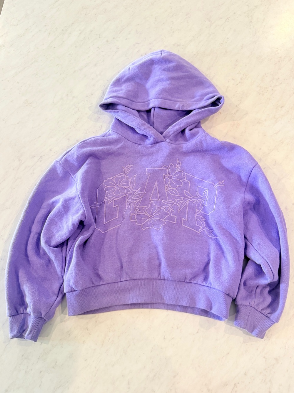 GAP Lavender Floral Logo Hoodie - Kids